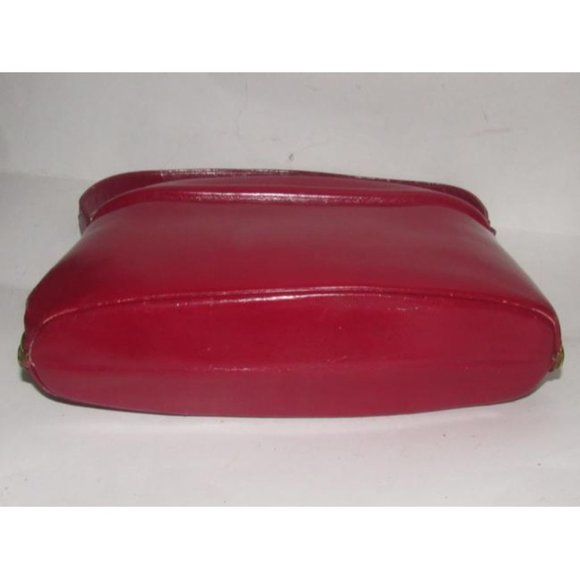 Evans Vintage True Red Leather Satchel Engraved Gold Frame - Picture 4 of 12